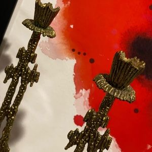 Vintage Brutalist Candle Holders by Wainberg of Israel 1960’s Judicial Set Of 2